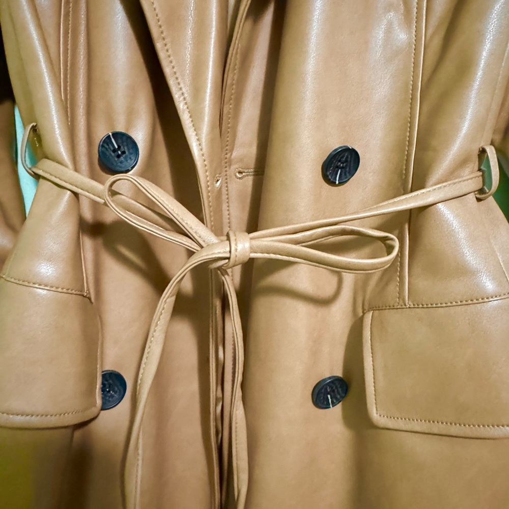 Avec Les Filles Tan Camel Trench Coat - Picture 6 of 6